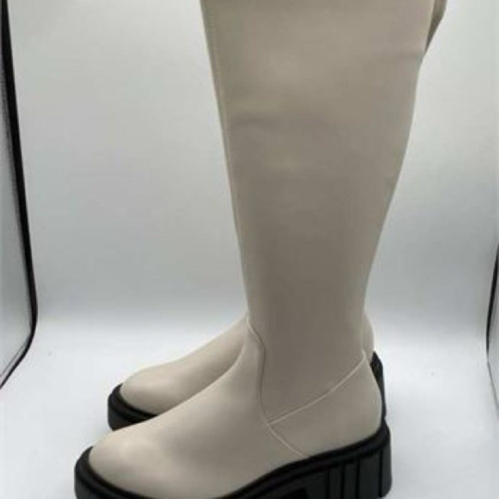 Elegant Cream Knee-High Women's Boots